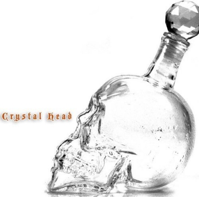 Crystal Head Skull Bone Vodka Whiskey Glass Bottle 250ml Decanter Empty Bar Home [01010143]